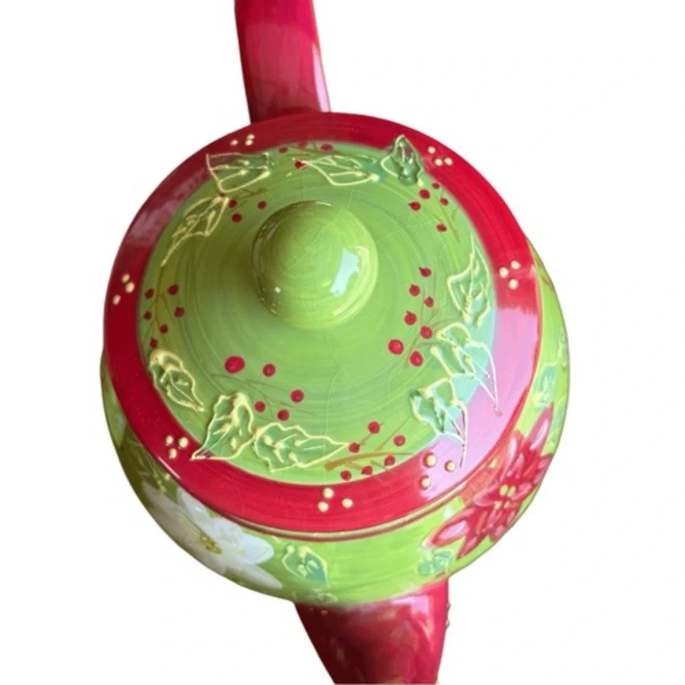 Holly Christmas 3 Pc Tea Set Romancing Provence Collections 2008 Creamer & Sugar